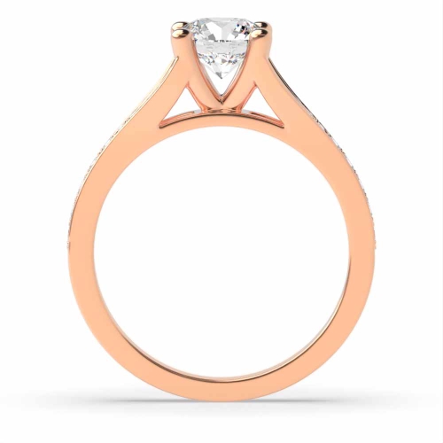 Rose Gold Side Stone Engagement Ring
