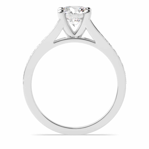 White Gold Side Stone Engagement Ring