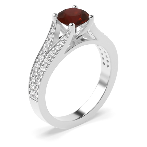 Modern Fishtail Shoulder Side Stone Diamond Engagement Rings