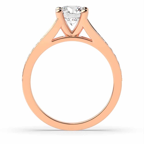 Rose Gold Modern fishtail spilt shoulder Engagement Rings