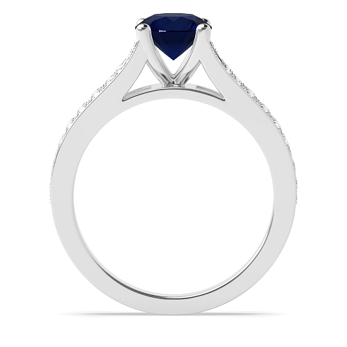 Modern fishtail spilt shoulder Blue Sapphire Engagement Rings