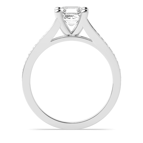 Asscher Modern fishtail spilt shoulder Engagement Rings