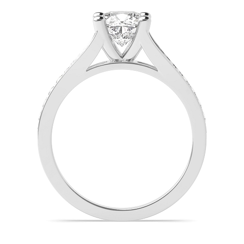 Cushion Modern fishtail spilt shoulder Engagement Rings