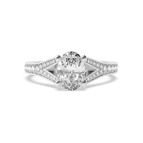 Oval Modern fishtail spilt shoulder Unusual Engagement Rings