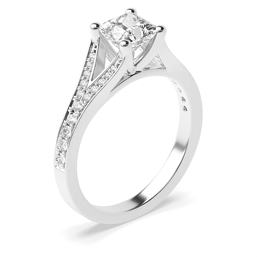 Princess Modern fishtail spilt shoulder Engagement Rings