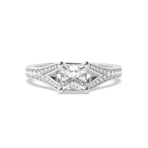 Princess Modern fishtail spilt shoulder Engagement Rings