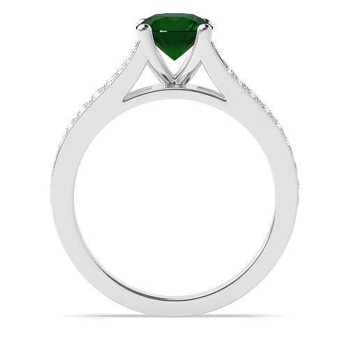 Modern fishtail spilt shoulder Emerald Unusual Engagement Rings