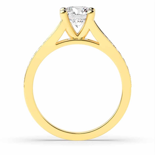 Yellow Gold Modern fishtail spilt shoulder Unique Engagement Rings