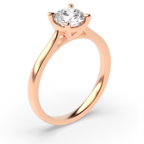 4 Prong Round Rose Gold High set with gallary Engagement Rings