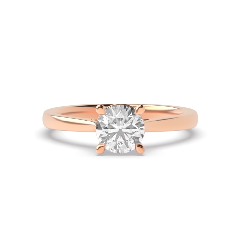 4 Prong Round Rose Gold High set with gallary Engagement Rings