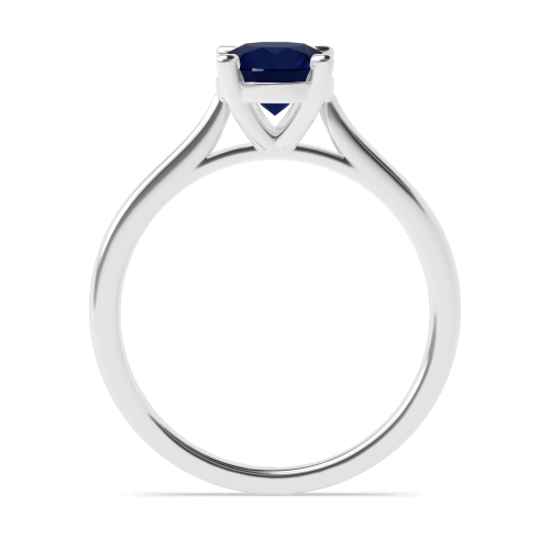 4 Prong Round High set with gallary Blue Sapphire Engagement Rings