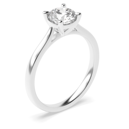4 Prong Round Silver High set with gallary Engagement Rings
