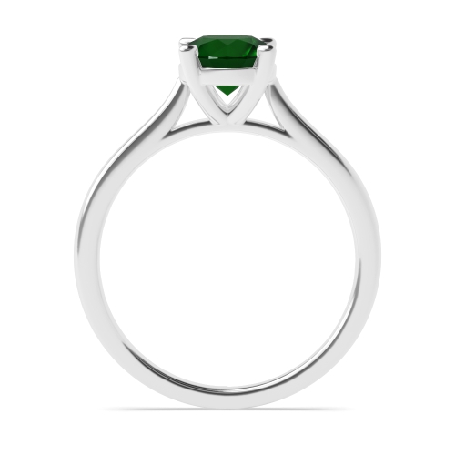 4 Prong Round High set with gallary Emerald Engagement Rings