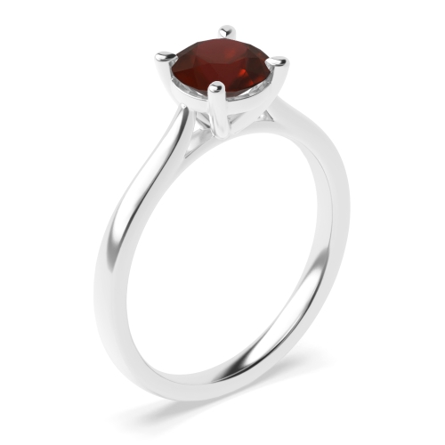4 Prong Round High set with gallary Garnet Engagement Rings