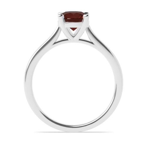 4 Prong Round High set with gallary Garnet Engagement Rings