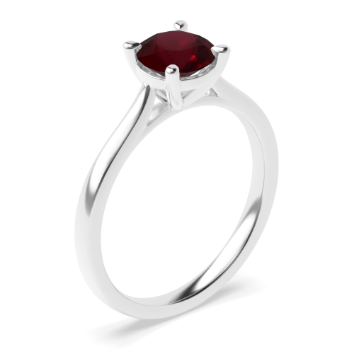 4 Prong Round High set with gallary Ruby Engagement Rings