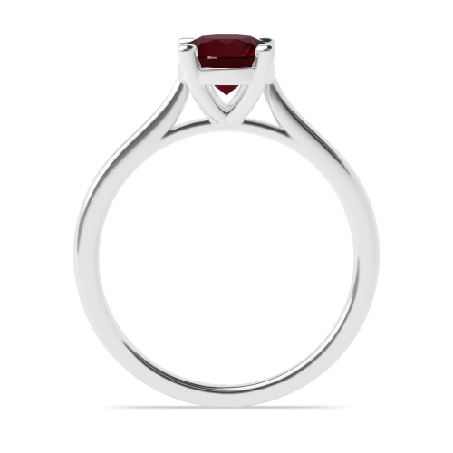 4 Prong Round High set with gallary Ruby Engagement Rings