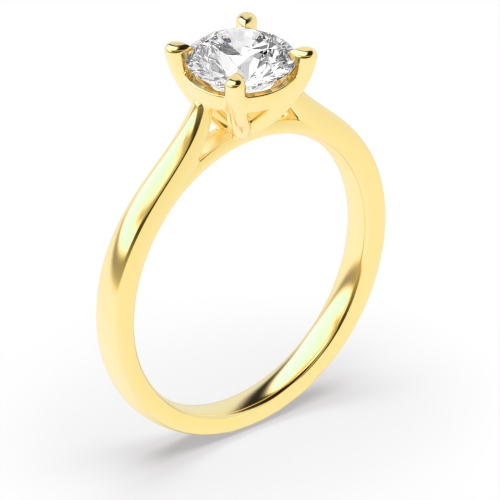 4 Prong Round Yellow Gold High set with gallary Engagement Rings