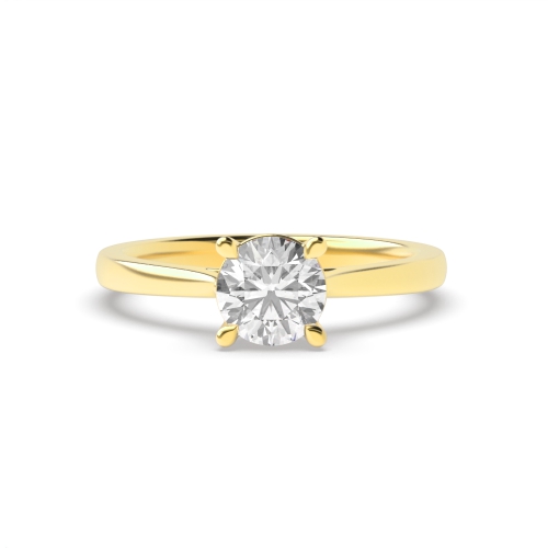 4 Prong Round Yellow Gold High set with gallary Engagement Rings
