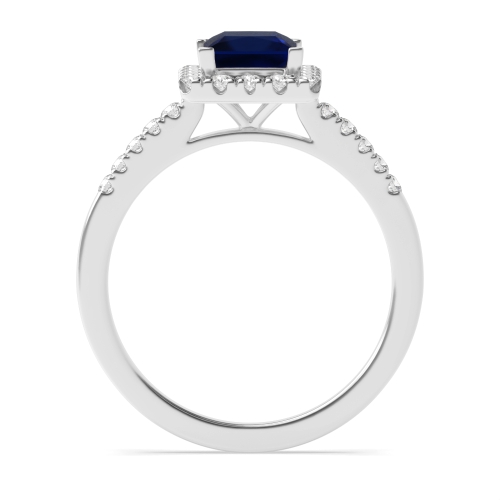 Princess Classic mid set Blue Sapphire Engagement Rings