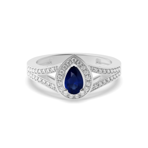 Split shank Blue Sapphire Engagement Rings