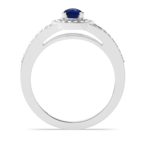 Split shank Blue Sapphire Engagement Rings