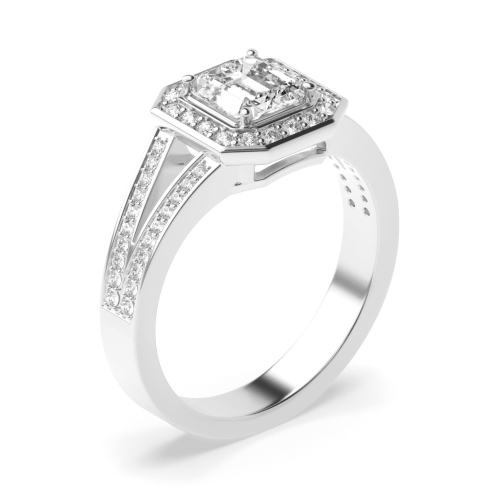 Asscher Split shank Engagement Rings