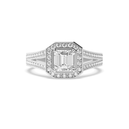 Asscher Split shank Engagement Rings