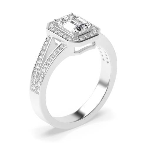 Emerald Split shank Engagement Rings