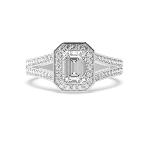 Emerald Split shank Engagement Rings
