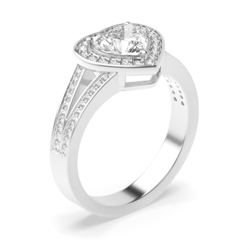 Prong Heart Split shank Engagement Rings