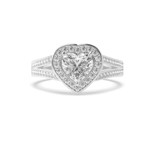 Prong Heart Split shank Engagement Rings