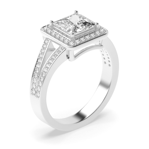 Princess Split shank Engagement Rings