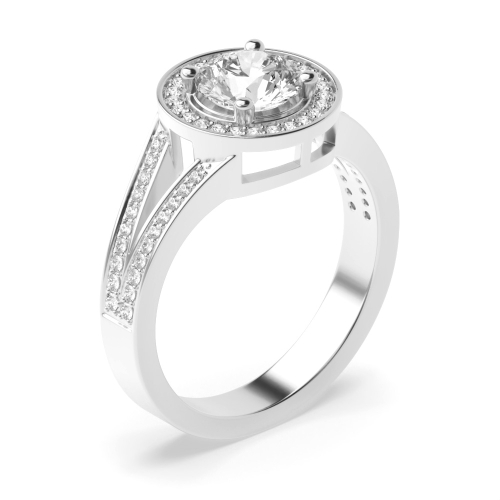 Round Split shank Engagement Rings