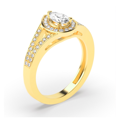 Yellow Gold Split shank Engagement Rings