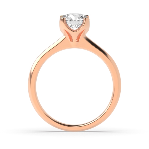 4 Prong Round Rose Gold Unusual setting Engagement Rings