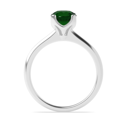 4 Prong Round Unusual setting Emerald Engagement Rings