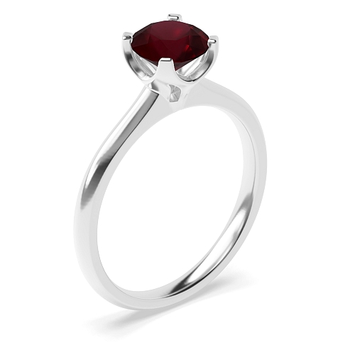 Round Unusual setting Ruby Engagement Rings