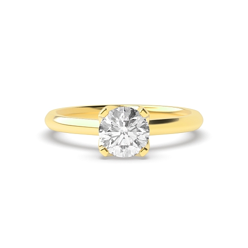 Round Yellow Gold Unusual setting Engagement Rings