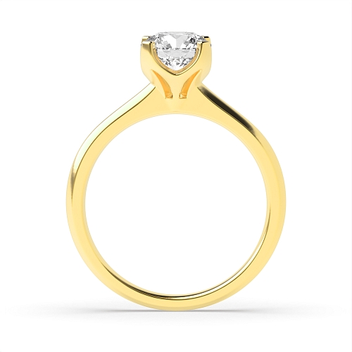 Round Yellow Gold Unusual setting Engagement Rings