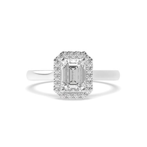 4 Prong Radiant Classic mid set Side Stone Engagement Rings
