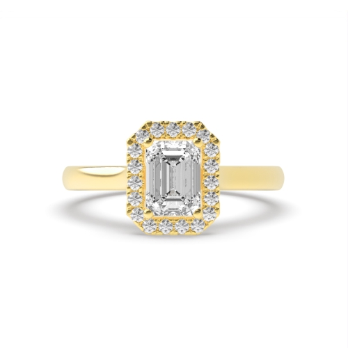 4 Prong Radiant Yellow Gold Classic mid set Engagement Rings