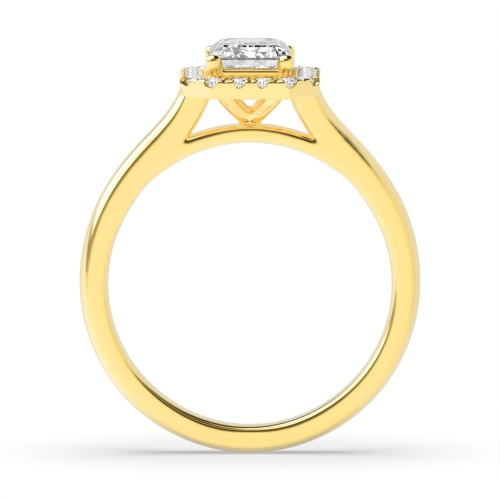 4 Prong Radiant Yellow Gold Classic mid set Engagement Rings