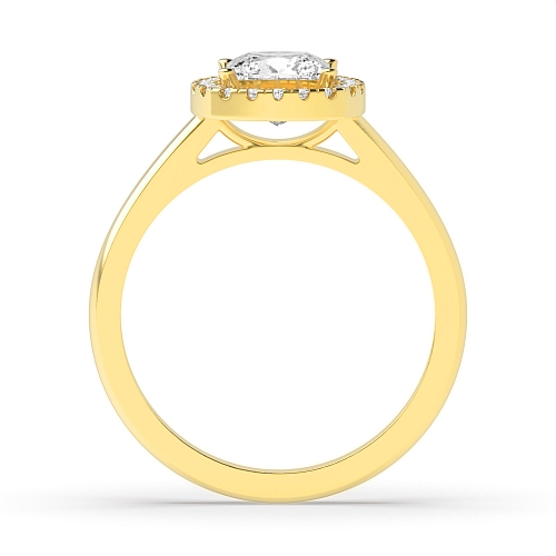 4 Prong Princess Yellow Gold Cushion shaped Engagement Rings