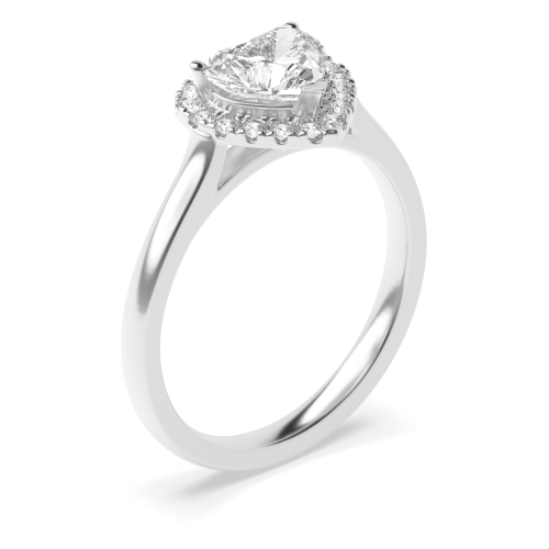 4 Prong Heart Halo Engagement Rings