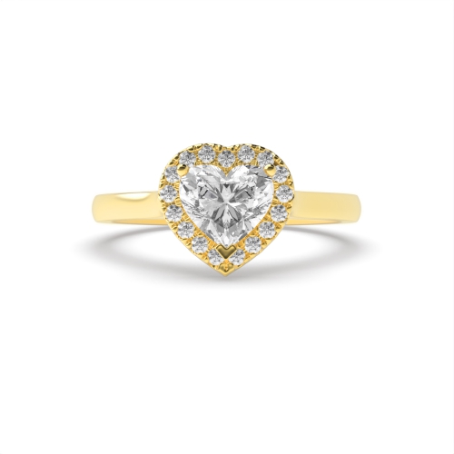 Prong Heart Yellow Gold Classic high set Engagement Rings