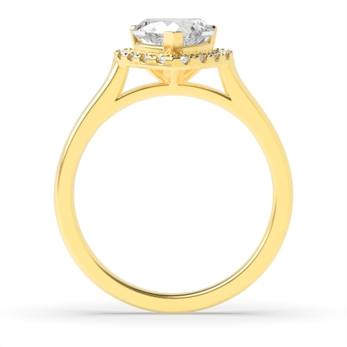 Prong Heart Yellow Gold Classic high set Engagement Rings