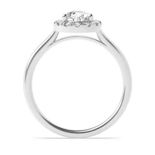 Prong Pear Classic Plain Halo Engagement Ring