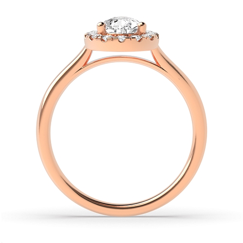 3 Prong Rose Gold Classic low set Halo Engagement Rings