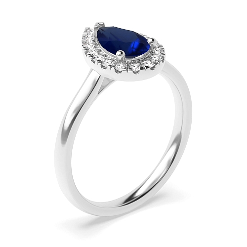Classic low set Blue Sapphire Engagement Rings